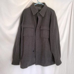 Oversize Claiborne Outerwear Gray 100% Wool Jacket / Coat Size L Made in Ukraine